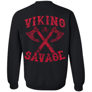 Viking apparel, viking savage, backApparel[Heathen By Nature authentic Viking products]Unisex Crewneck Pullover SweatshirtBlackS