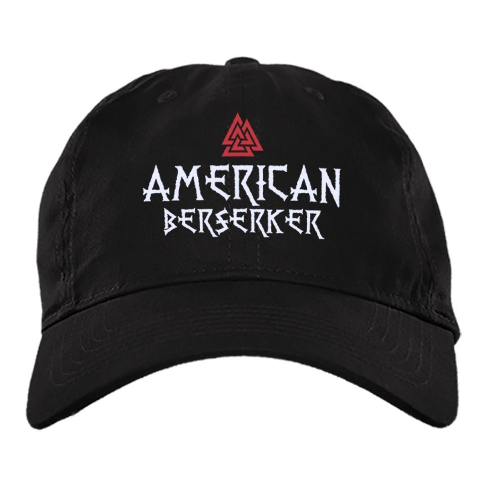 Viking Cap, American berserker, BlackApparel[Heathen By Nature authentic Viking products]BX880 Twill Unstructured Dad CapBlackOne Size