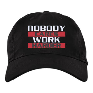 Viking Cap, Nobody cares Work harder, BlackApparel[Heathen By Nature authentic Viking products]BX880 Twill Unstructured Dad CapBlackOne Size