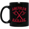Viking Mug, American Savage, BlackApparel[Heathen By Nature authentic Viking products]BM11OZ 11 oz. Black MugBlackOne Size