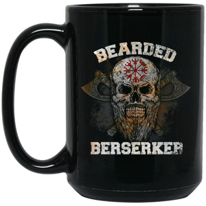 Viking Mug, Bearded Berserker, BlackApparel[Heathen By Nature authentic Viking products]BM15OZ 15 oz. Black MugBlackOne Size