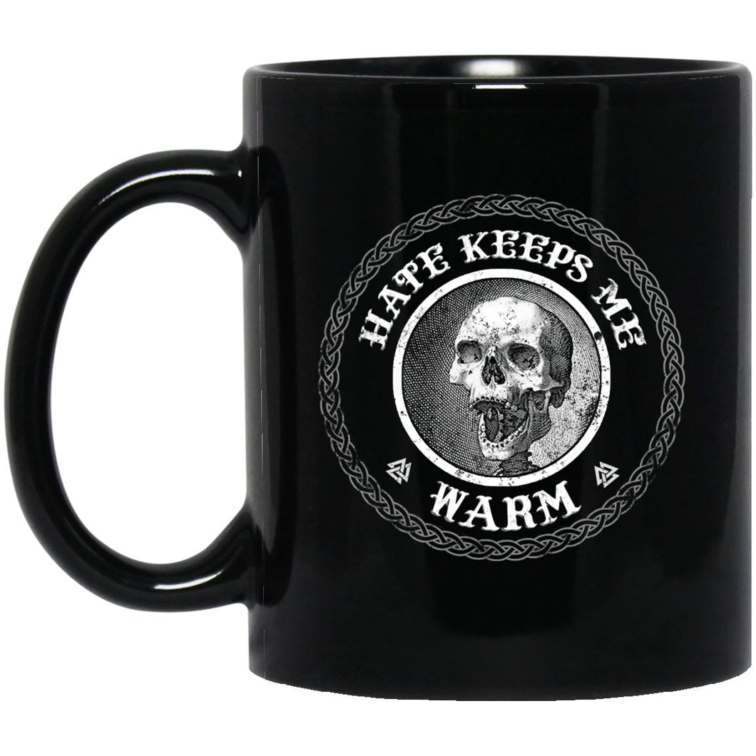 Viking Mug, Hate Keeps Me, BlackApparel[Heathen By Nature authentic Viking products]BM11OZ 11 oz. Black MugBlackOne Size