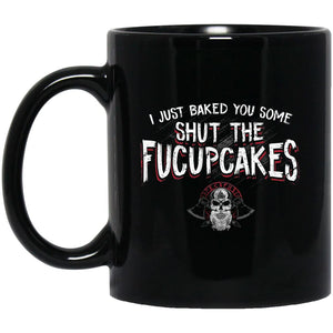 Viking Mug, I just baked you some sh@# the fucupcakes, BlackApparel[Heathen By Nature authentic Viking products]BM11OZ 11 oz. Black MugBlackOne Size