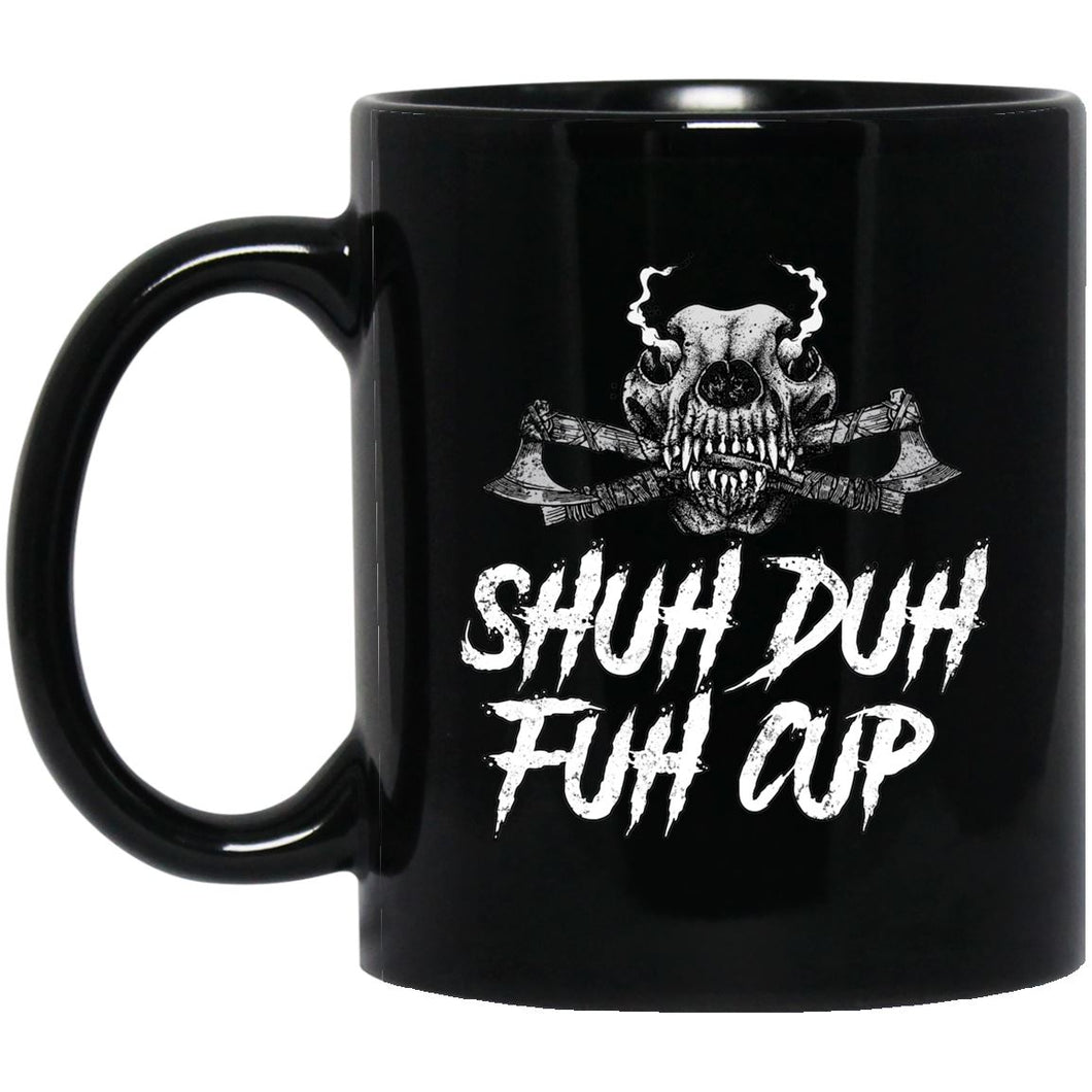 Viking mug, Shuh Duh Fuh Cup, BlackApparel[Heathen By Nature authentic Viking products]Black mugBlackOne Size