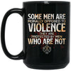 Viking Mug, Some men are morally opposed to violence, BlackApparel[Heathen By Nature authentic Viking products]BM15OZ 15 oz. Black MugBlackOne Size