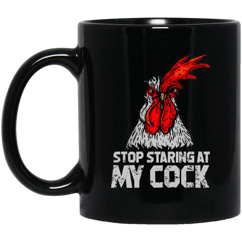 Viking Mug, Stop staring at my cock, BlackApparel[Heathen By Nature authentic Viking products]BM11OZ 11 oz. Black MugBlackOne Size