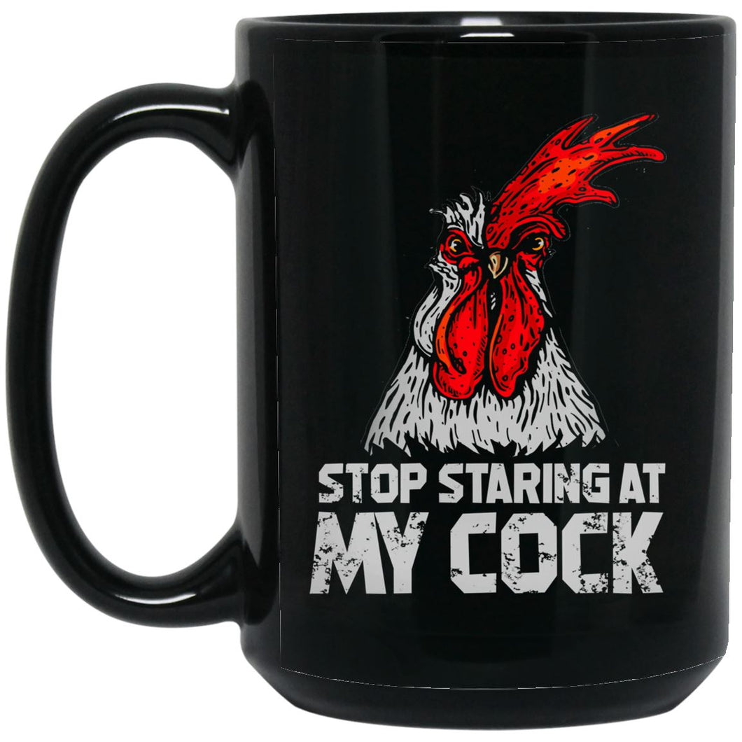 Viking Mug, Stop Staring At My Cock, BlackApparel[Heathen By Nature authentic Viking products]BM15OZ 15 oz. Black MugBlackOne Size