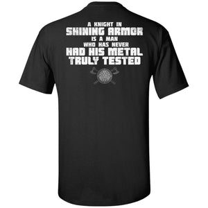 Viking, Norse, Gym t-shirt & apparel, A knight in shining armor, BackApparel[Heathen By Nature authentic Viking products]Tall Ultra Cotton T-ShirtBlackXLT