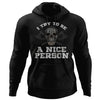 Viking, Norse, Gym t-shirt & apparel, A Nice Person, FrontApparel[Heathen By Nature authentic Viking products]Unisex Pullover HoodieBlackS