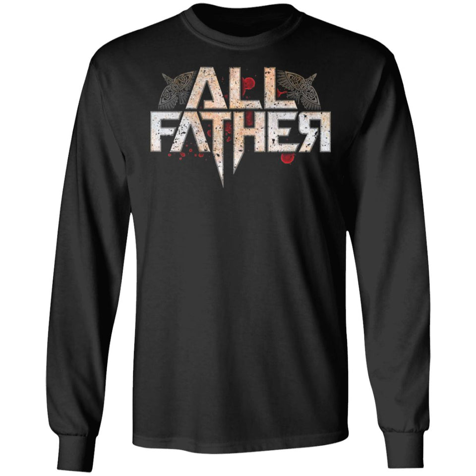 Viking, Norse, Gym t-shirt & apparel, All Father, FrontApparel[Heathen By Nature authentic Viking products]Long-Sleeve Ultra Cotton T-ShirtBlackS