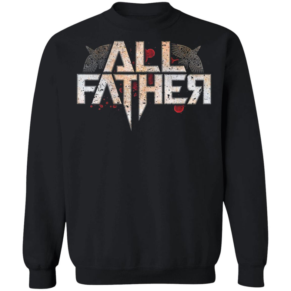 Viking, Norse, Gym t-shirt & apparel, All Father, FrontApparel[Heathen By Nature authentic Viking products]Unisex Crewneck Pullover SweatshirtBlackS