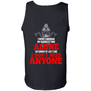 Viking, Norse, Gym t-shirt & apparel, ALone, BackApparel[Heathen By Nature authentic Viking products]Cotton Tank TopBlackS