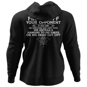 Viking, Norse, Gym t-shirt & apparel, Always remember to finish off your opponent, BackApparel[Heathen By Nature authentic Viking products]Unisex Pullover HoodieBlackS