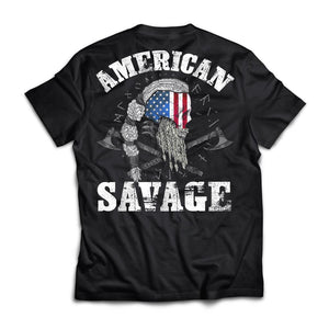 Viking, Norse, Gym t-shirt & apparel, American Savage, BackApparel[Heathen By Nature authentic Viking products]Premium Short Sleeve T-ShirtBlackX-Small