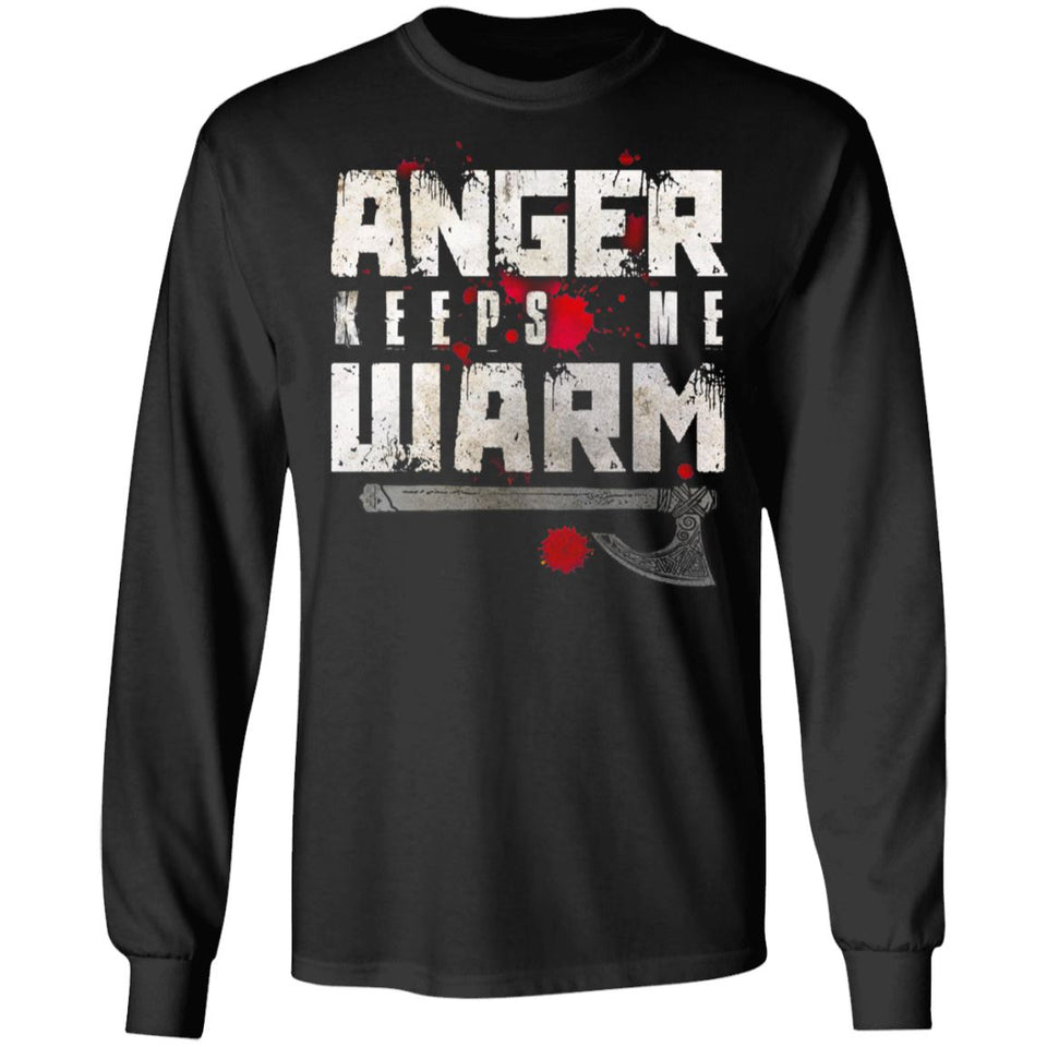 Viking, Norse, Gym t-shirt & apparel, Anger, FrontApparel[Heathen By Nature authentic Viking products]Long-Sleeve Ultra Cotton T-ShirtBlackS