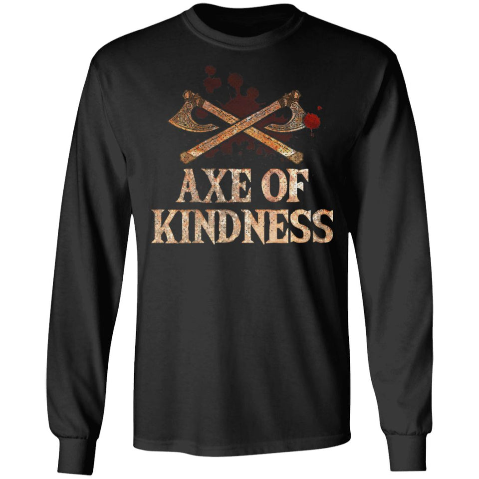 Viking, Norse, Gym t-shirt & apparel, Axe Of Kindness, FrontApparel[Heathen By Nature authentic Viking products]Long-Sleeve Ultra Cotton T-ShirtBlackS