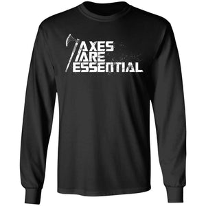 Viking, Norse, Gym t-shirt & apparel, Axes are essential, FrontApparel[Heathen By Nature authentic Viking products]Long-Sleeve Ultra Cotton T-ShirtBlackS