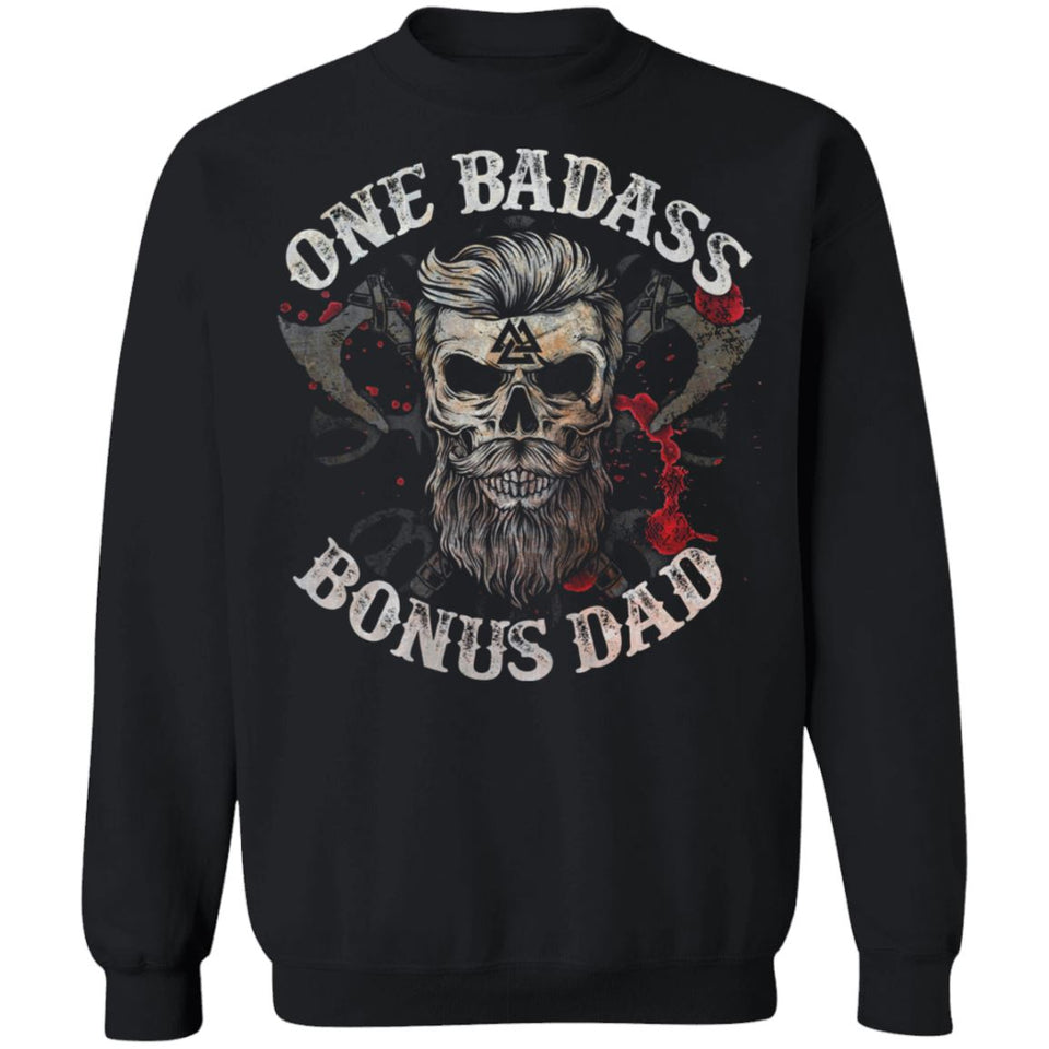 Viking, Norse, Gym t-shirt & apparel, Badass, FrontApparel[Heathen By Nature authentic Viking products]Unisex Crewneck Pullover SweatshirtBlackS