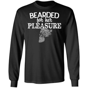 Viking, Norse, Gym t-shirt & apparel, Bearded for her pleasure, FrontApparel[Heathen By Nature authentic Viking products]Long-Sleeve Ultra Cotton T-ShirtBlackS
