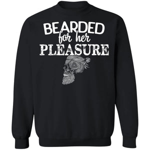 Viking, Norse, Gym t-shirt & apparel, Bearded for her pleasure, FrontApparel[Heathen By Nature authentic Viking products]Unisex Crewneck Pullover SweatshirtBlackS