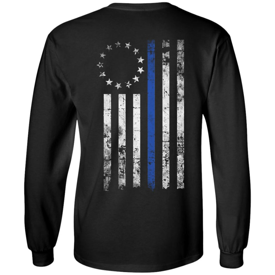 Viking, Norse, Gym t-shirt & apparel, Betsy Ross Flag, BackApparel[Heathen By Nature authentic Viking products]Long-Sleeve Ultra Cotton T-ShirtBlackS