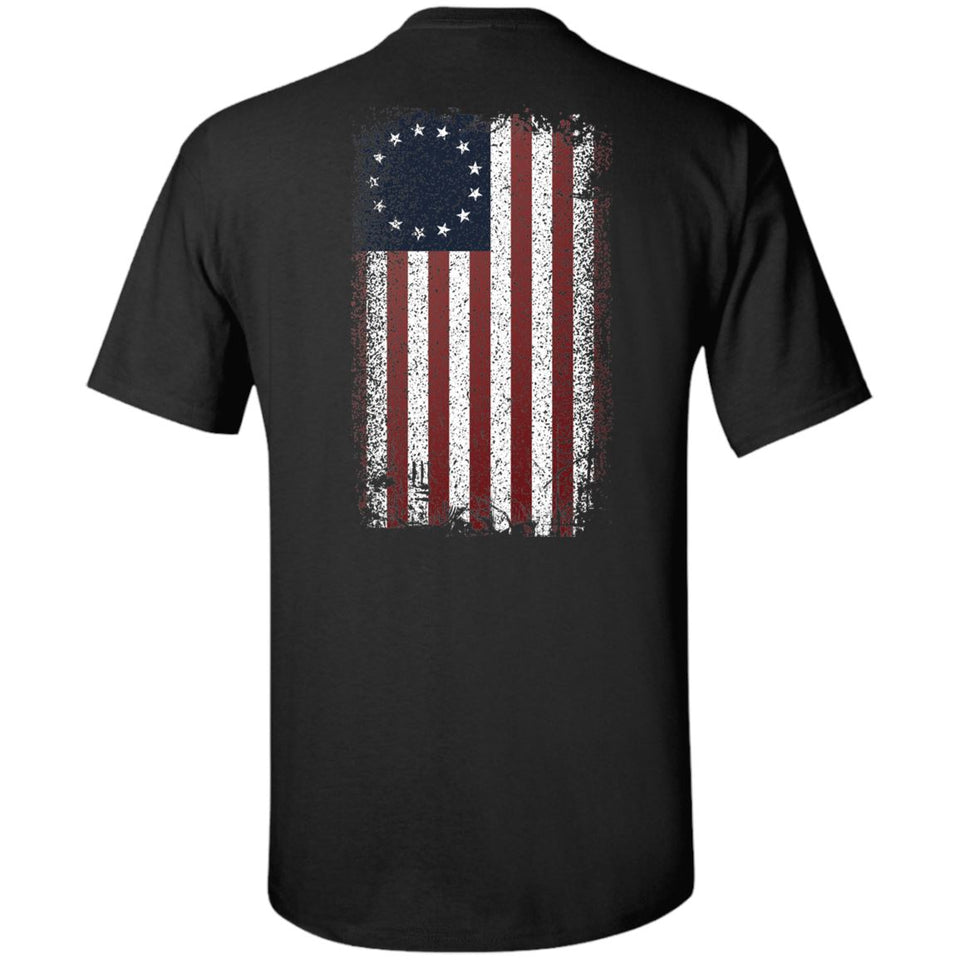 Viking, Norse, Gym t-shirt & apparel, Betsy Ross Flag, BackApparel[Heathen By Nature authentic Viking products]Tall Ultra Cotton T-ShirtBlackXLT