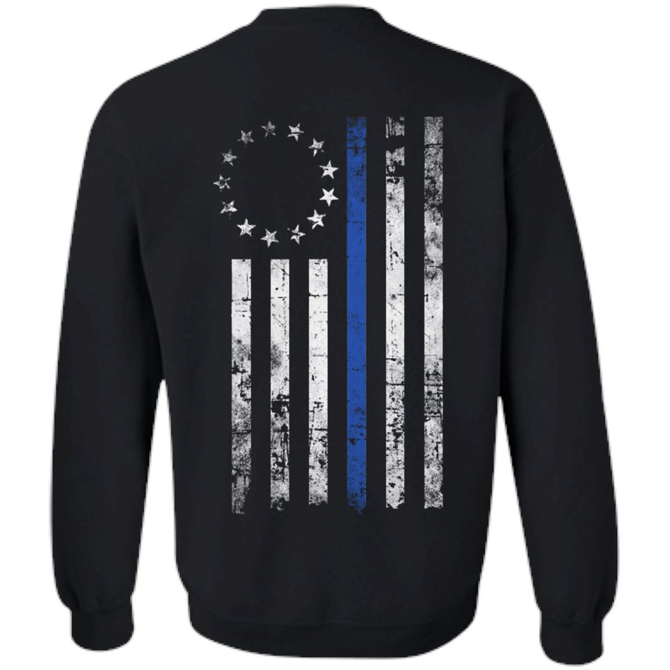 Viking, Norse, Gym t-shirt & apparel, Betsy Ross Flag, BackApparel[Heathen By Nature authentic Viking products]Unisex Crewneck Pullover SweatshirtBlackS