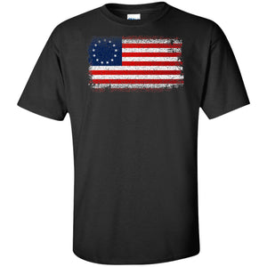 Viking, Norse, Gym t-shirt & apparel, Betsy Ross Flag, FrontApparel[Heathen By Nature authentic Viking products]Tall Ultra Cotton T-ShirtBlackXLT