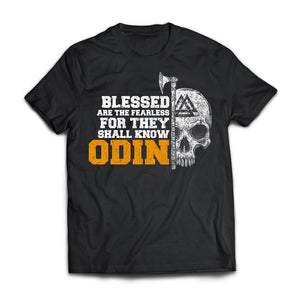 Viking, Norse, Gym t-shirt & apparel, Blessed are the fearless, frontApparel[Heathen By Nature authentic Viking products]Next Level Premium Short Sleeve T-ShirtBlackX-Small