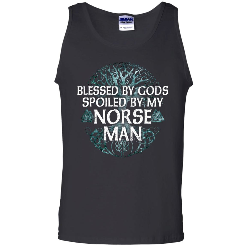 Viking, Norse, Gym t-shirt & apparel, Blessed by Gods, FrontApparel[Heathen By Nature authentic Viking products]Cotton Tank TopBlackS