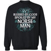 Viking, Norse, Gym t-shirt & apparel, Blessed by Gods, FrontApparel[Heathen By Nature authentic Viking products]Unisex Crewneck Pullover SweatshirtBlackS