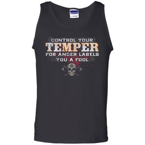 Viking, Norse, Gym t-shirt & apparel, Control your temper, FrontApparel[Heathen By Nature authentic Viking products]Cotton Tank TopBlackS