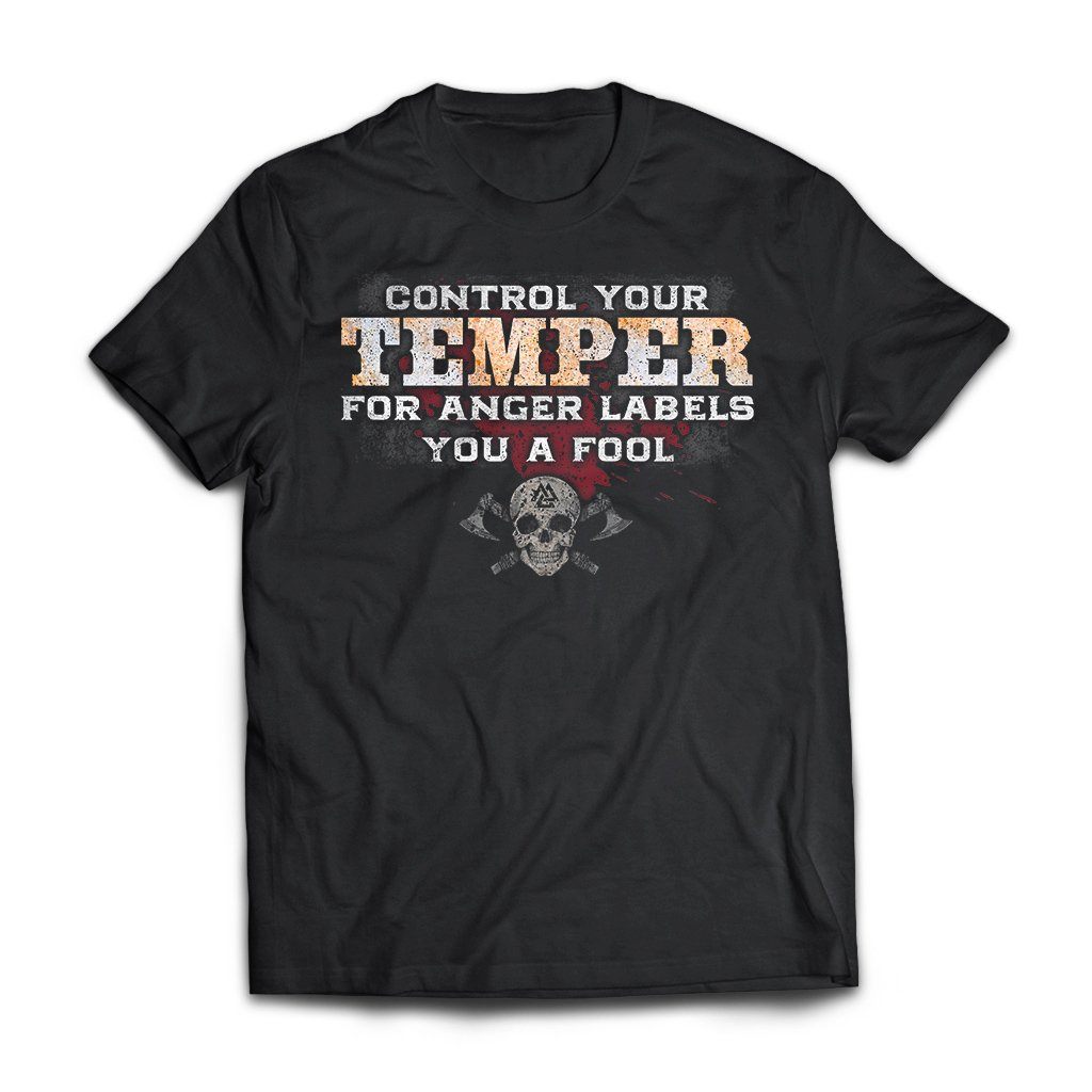 Viking, Norse, Gym t-shirt & apparel, Control your temper, FrontApparel[Heathen By Nature authentic Viking products]Next Level Premium Short Sleeve T-ShirtBlackX-Small