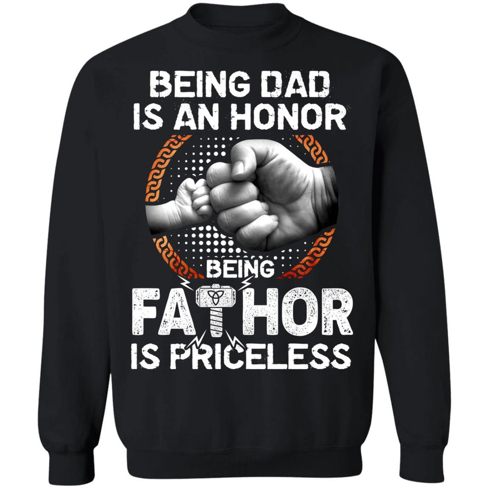 Viking, Norse, Gym t-shirt & apparel, Dad, Honor, FrontApparel[Heathen By Nature authentic Viking products]Unisex Crewneck Pullover SweatshirtBlackS