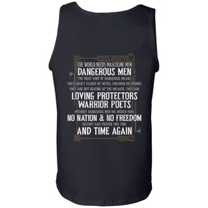 Viking, Norse, Gym t-shirt & apparel, Dangerous Men, BackApparel[Heathen By Nature authentic Viking products]Cotton Tank TopBlackS