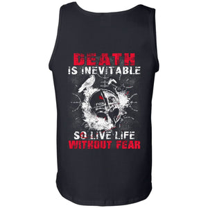 Viking, Norse, Gym t-shirt & apparel, Death is inevitable, BackApparel[Heathen By Nature authentic Viking products]Cotton Tank TopBlackS
