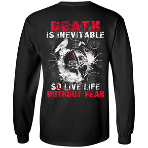 Viking, Norse, Gym t-shirt & apparel, Death is inevitable, BackApparel[Heathen By Nature authentic Viking products]Long-Sleeve Ultra Cotton T-ShirtBlackS