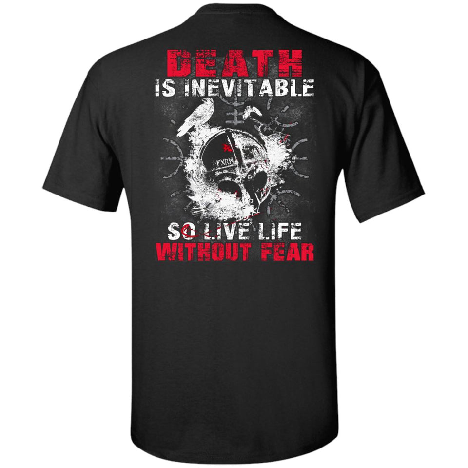 Viking, Norse, Gym t-shirt & apparel, Death is inevitable, BackApparel[Heathen By Nature authentic Viking products]Tall Ultra Cotton T-ShirtBlackXLT