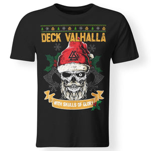 Viking, Norse, Gym t-shirt & apparel, Deck the Valhalla with skulls of glory, frontApparel[Heathen By Nature authentic Viking products]Premium Men T-ShirtBlackS