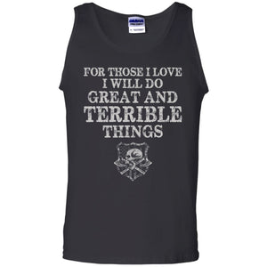 Viking, Norse, Gym t-shirt & apparel, Do Great And Terrible Things, FrontApparel[Heathen By Nature authentic Viking products]Cotton Tank TopBlackS