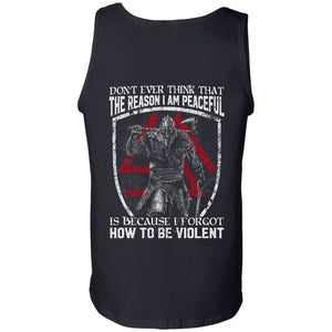 Viking, Norse, Gym t-shirt & apparel, Don't ever think that the reason I am peaceful, backApparel[Heathen By Nature authentic Viking products]Cotton Tank TopBlackS