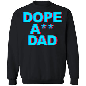 Viking, Norse, Gym t-shirt & apparel, Dope A** Dad, FrontApparel[Heathen By Nature authentic Viking products]Unisex Crewneck Pullover SweatshirtBlackS