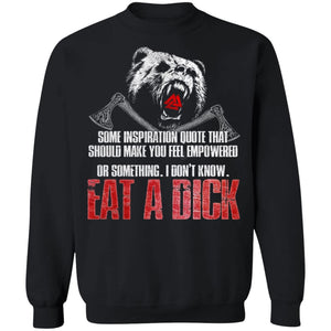 Viking, Norse, Gym t-shirt & apparel, Eat a dick, frontApparel[Heathen By Nature authentic Viking products]Unisex Crewneck Pullover SweatshirtBlackS