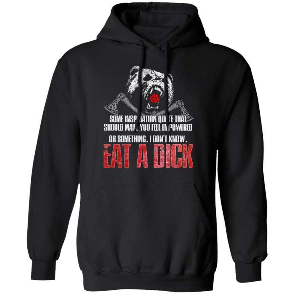 Viking, Norse, Gym t-shirt & apparel, Eat a dick, frontApparel[Heathen By Nature authentic Viking products]Unisex Pullover HoodieBlackS
