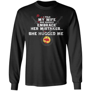Viking, Norse, Gym t-shirt & apparel, Embrace her mistakes, FrontApparel[Heathen By Nature authentic Viking products]Long-Sleeve Ultra Cotton T-ShirtBlackS