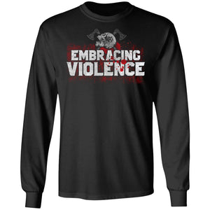 Viking, Norse, Gym t-shirt & apparel, Embracing Violence, FrontApparel[Heathen By Nature authentic Viking products]Long-Sleeve Ultra Cotton T-ShirtBlackS