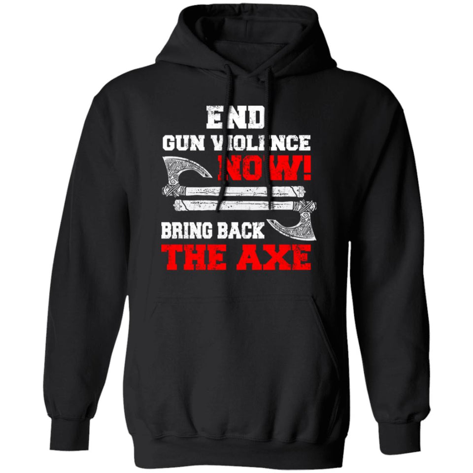 Viking, Norse, Gym t-shirt & apparel, End gun violence now, frontApparel[Heathen By Nature authentic Viking products]Unisex Pullover HoodieBlackS