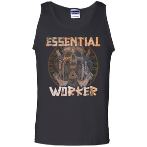 Viking, Norse, Gym t-shirt & apparel, Essential Worker, FrontApparel[Heathen By Nature authentic Viking products]Cotton Tank TopBlackS