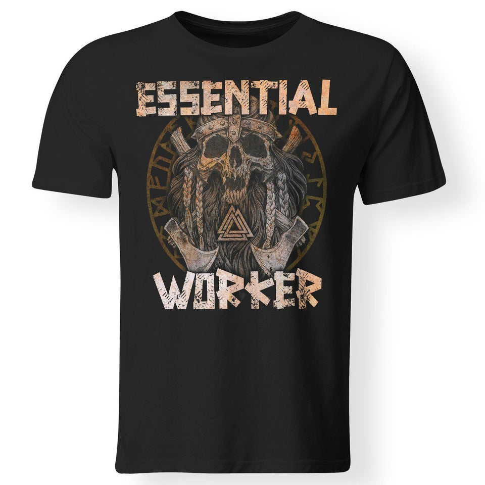 Viking, Norse, Gym t-shirt & apparel, Essential Worker, FrontApparel[Heathen By Nature authentic Viking products]Gildan Premium Men T-ShirtBlack5XL