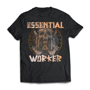 Viking, Norse, Gym t-shirt & apparel, Essential Worker, FrontApparel[Heathen By Nature authentic Viking products]Next Level Premium Short Sleeve T-ShirtBlackX-Small